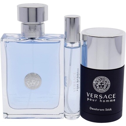 Подарочный набор Dylan Blue Pour Homme: туалетная вода 100 мл, дезодорант-стик 75 мл, туалетная вода 10 мл, Versace — фото 2