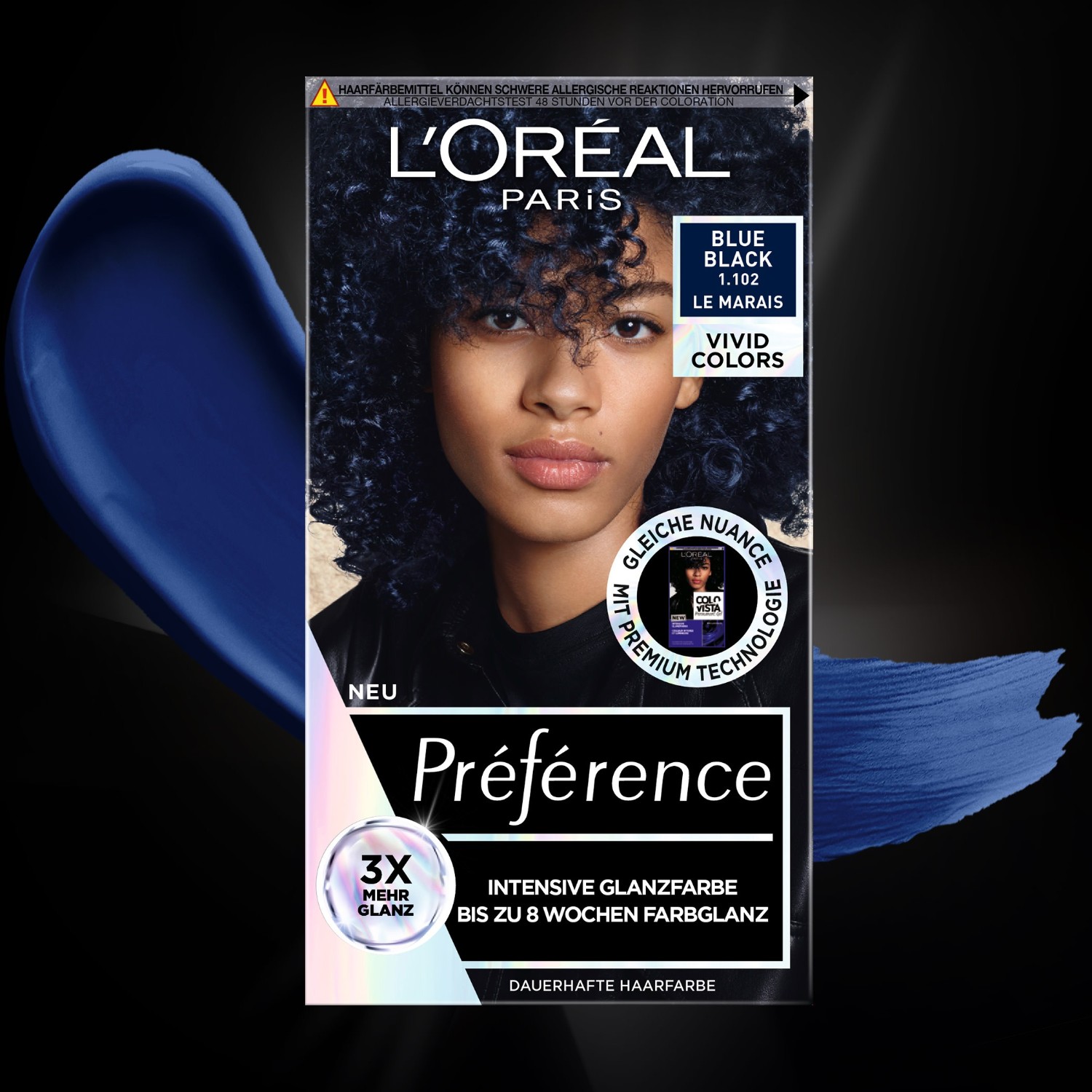 Краска для волос preference vivid colors Loreal Paris, nr. 1.102 - blue black, количество 1 шт. — фото 3