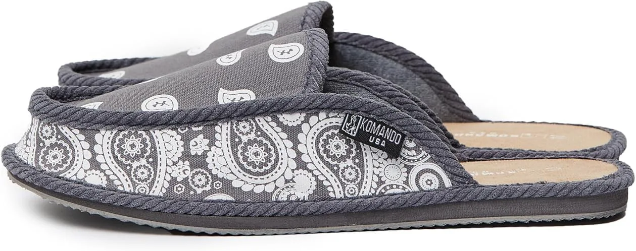 Тапочки Bandana Paisley House, домашняя обувь для комфорта Generic, серый — фото 2