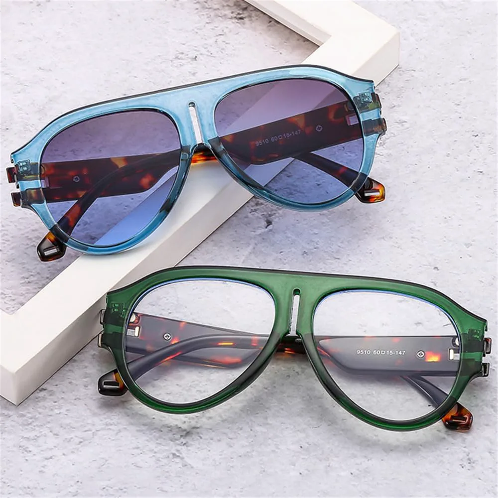 

Солнцезащитные очки UV400 с двухцветным градиентом в стиле панк для женщин и мужчин, для бега и занятий спортом на открытом воздухе UYPTK, Leopard Tea Gradient