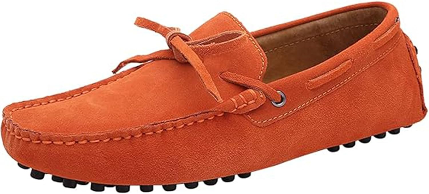 

Мужские легкие мокасины из классической замши, повседневные слипоны для вождения и вечеринок Xinduoyu, оранжевый