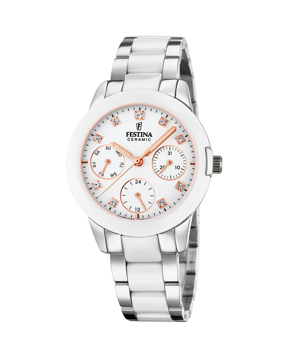

F20497/1 Женские керамические часы из белой стали Festina, белый
