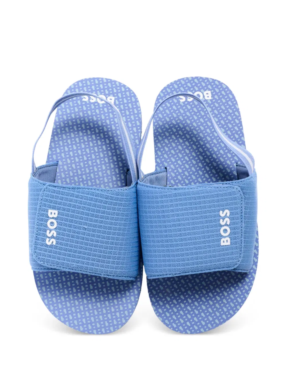 Сандалии с ремешками и логотипом Boss Kidswear, синий — фото 4