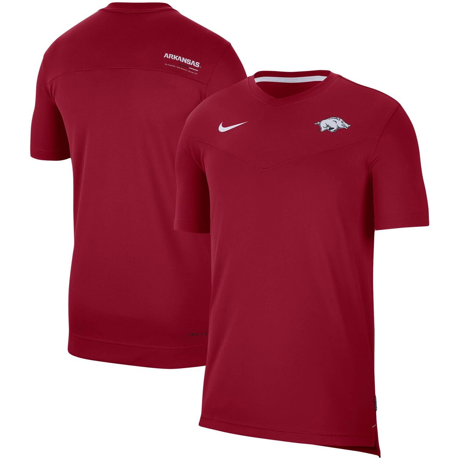 

Мужская футболка Nike Cardinal Arkansas Razorbacks Coach UV Performance
