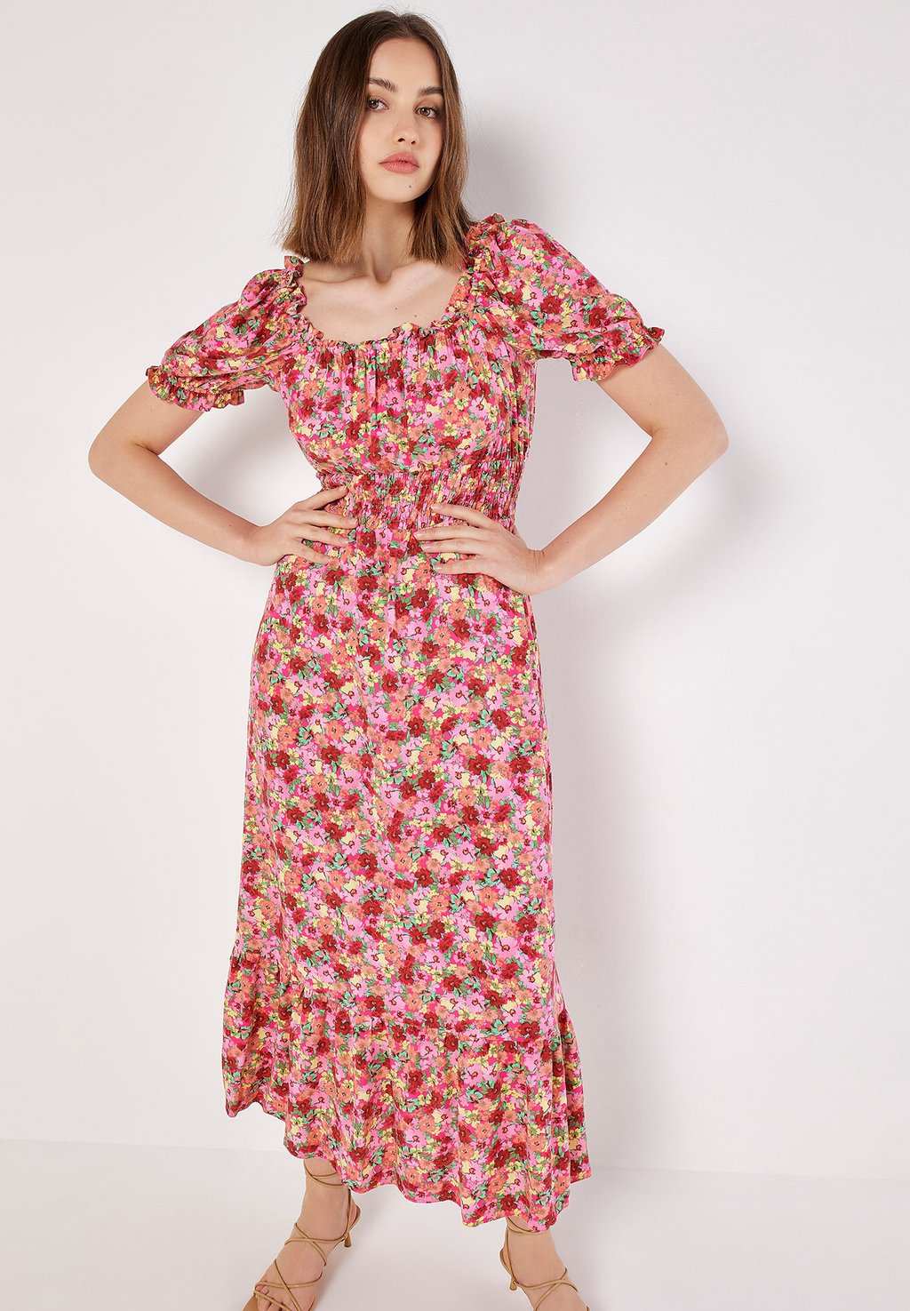 

Повседневное платье FLORAL MILKMAID Apricot, фуксия
