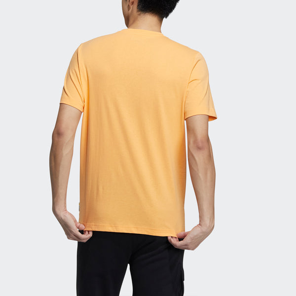 Футболка neo m smly tee 1 smiling face printing sports round neck short sleeve orange yellow Adidas, оранжевый — фото 3