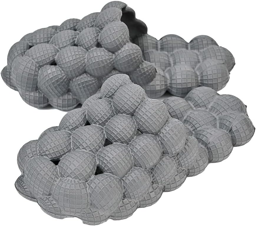 

Домашние тапочки Rojeam для женщин и мужчин, шлепанцы для душа EVA с массажными пузырьками, ванной, серый