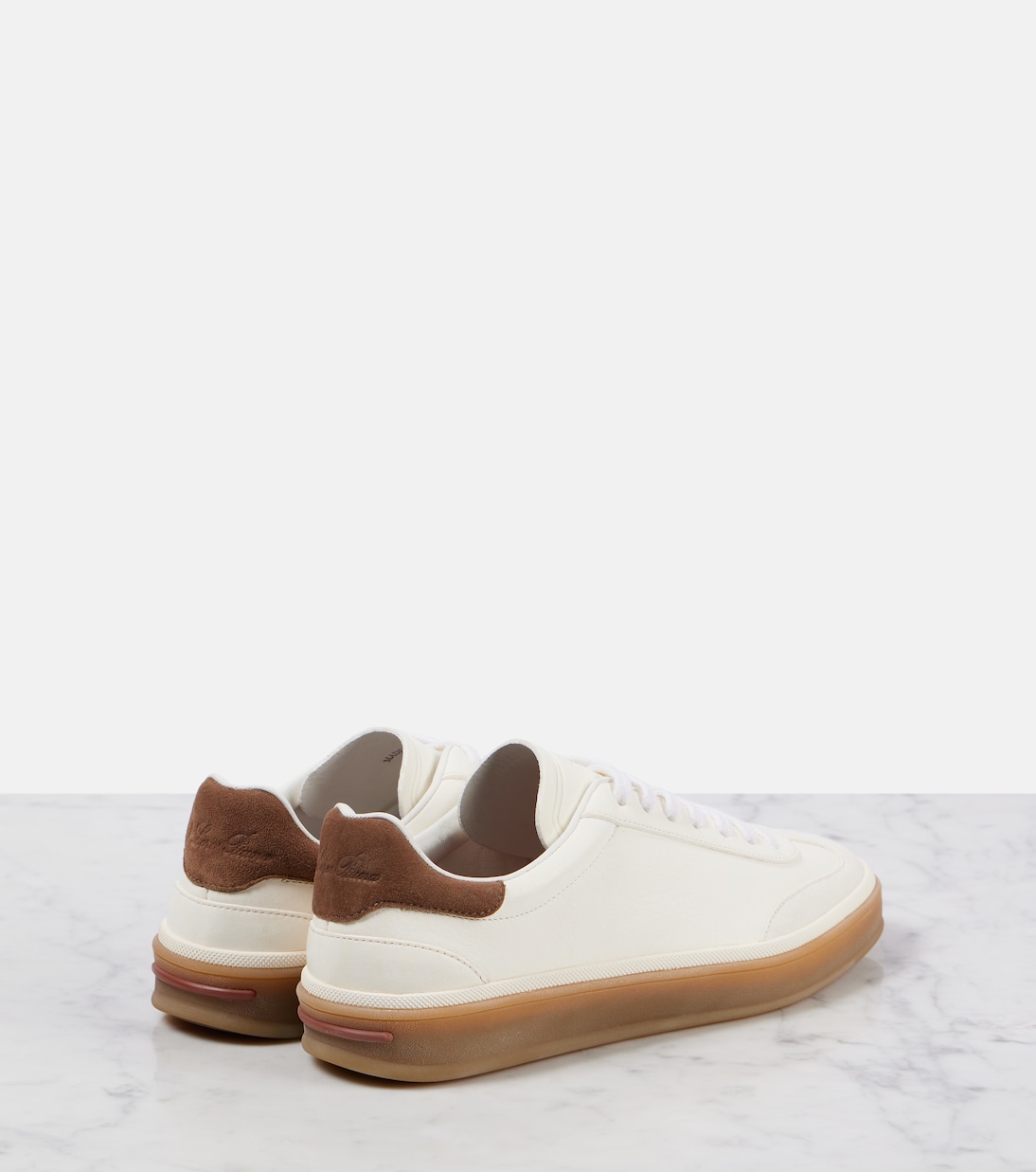 Кроссовки Tennis Walk из кожи с замшевой отделкой Loro Piana, белый — фото 2