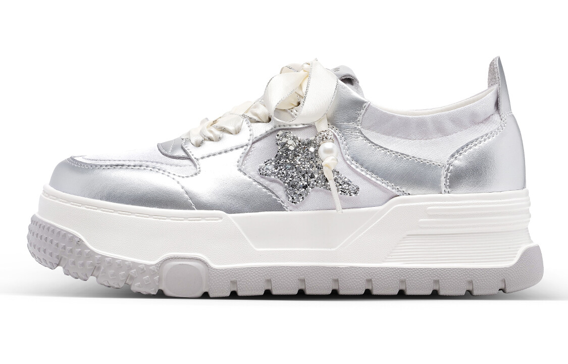 

Кроссовки CВ°BANNER Skateboard Shoes Women's Low-Top Silver, Серый, Кроссовки CВ°BANNER Skateboard Shoes Women's Low-Top Silver