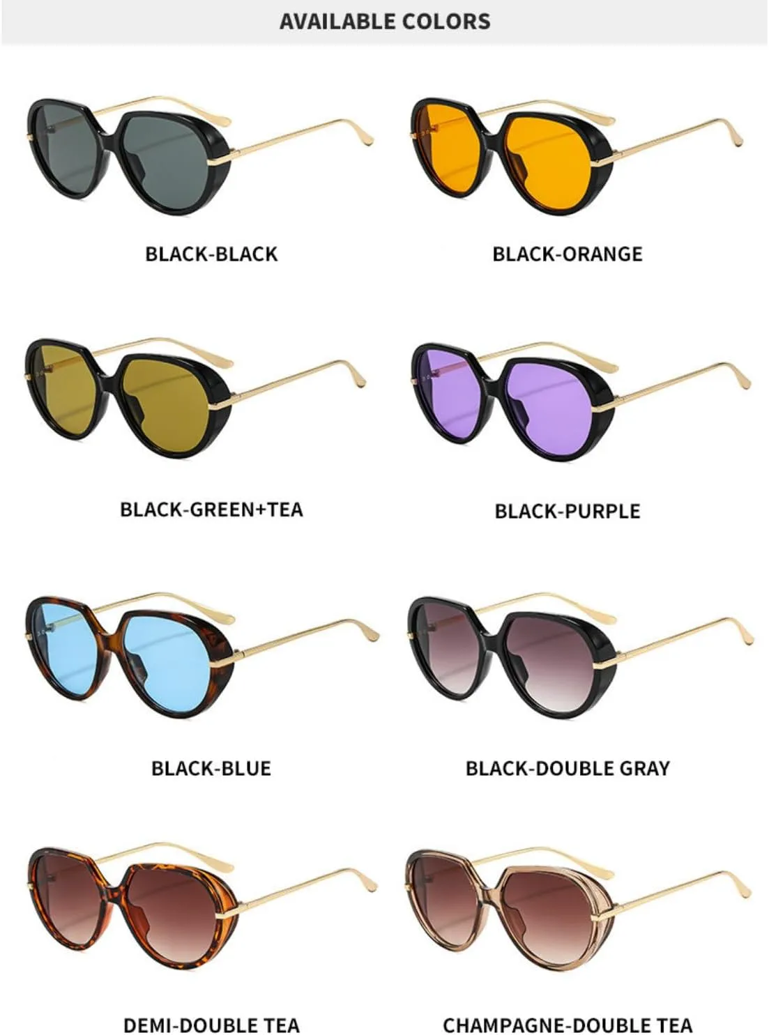 

COTIA 2026 Модные ретро-солнцезащитные очки овальной формы для женщин и мужчин, металлические, для активного отдыха и путешествий, декоративные очки, Blue