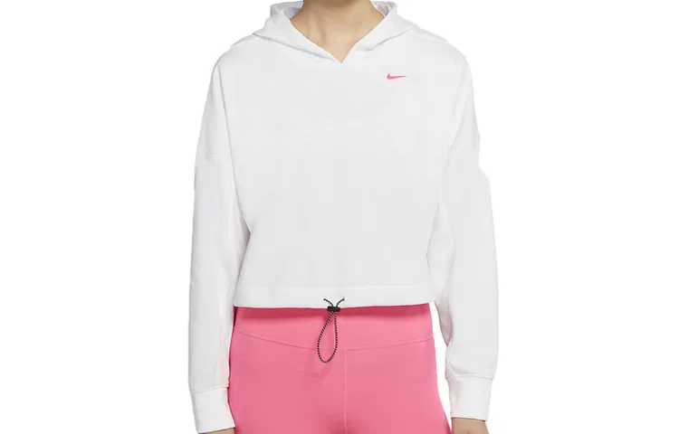 Свитшот женский с капюшоном Nike бело-розовый — фото 2