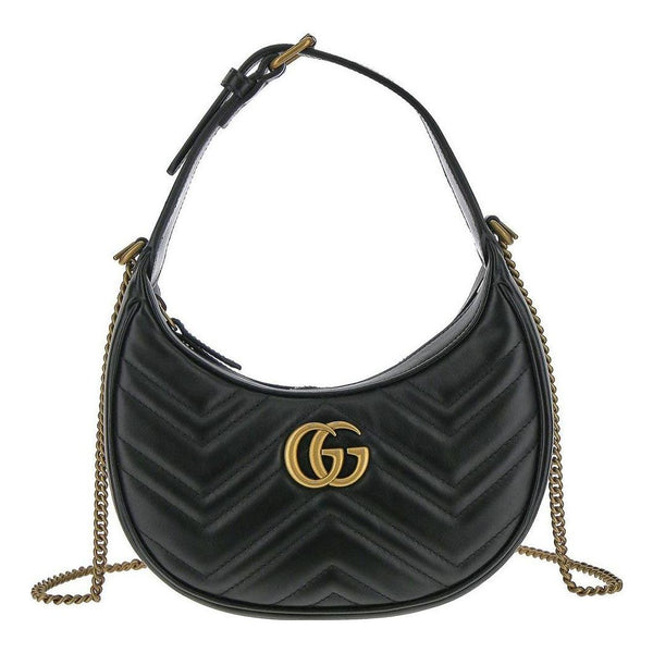 

Сумка gg marmont half-moon-shaped mini bag 'nero' Gucci, черный