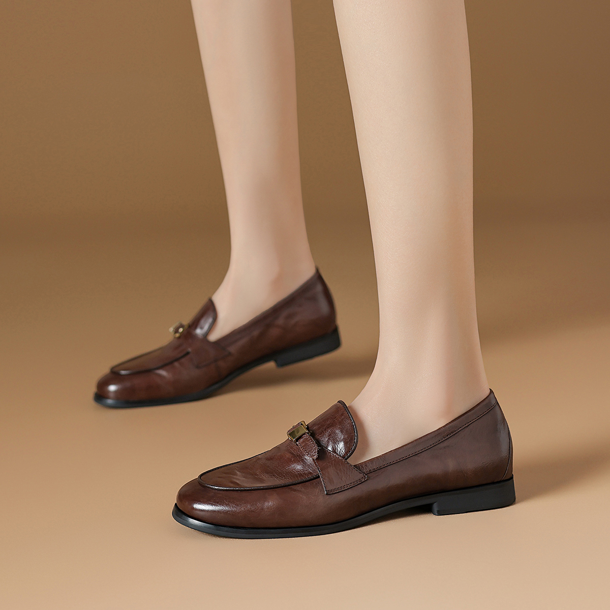 Rosa Bianca Женские лоферы коричневые с кожаной стелькой, цвет Brown (Cow Leather Insole) — фото 3