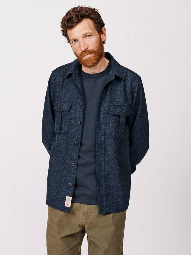 

Ravendale Wool Regular Fit рубашка в рубчик Aubin, Navy