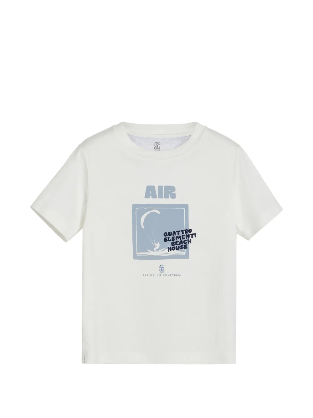 

Футболка из хлопкового джерси с мотивом «air» Brunello Cucinelli Kids, белый