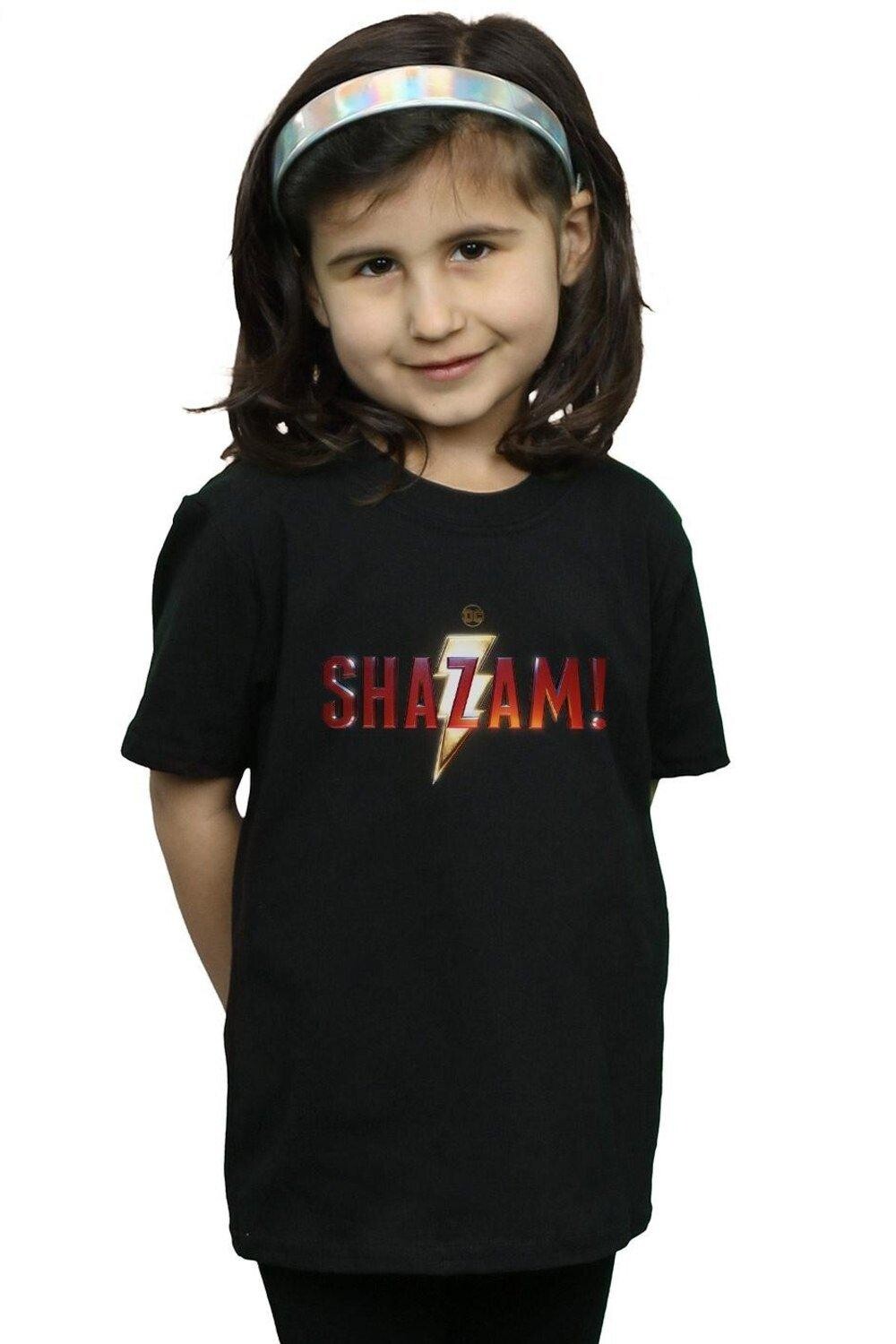 

Хлопковая футболка с логотипом Shazam Movie DC Comics, черный