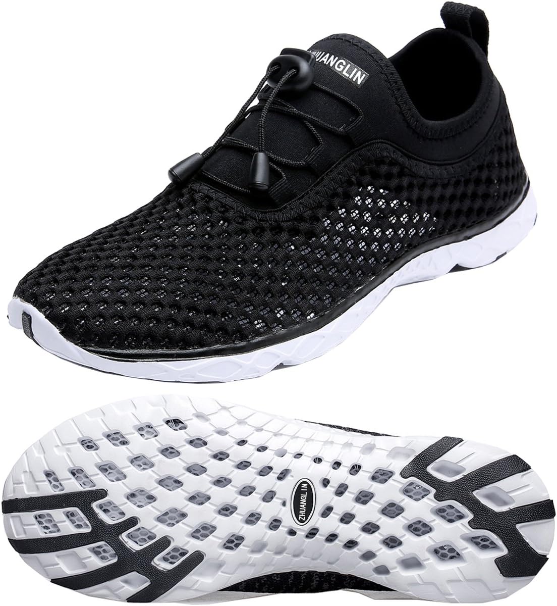 

Мужские водные кроссовки с быстрой сушкой, слив за 3 секунды и для плавания, походов, йоги Zhuanglin, белый