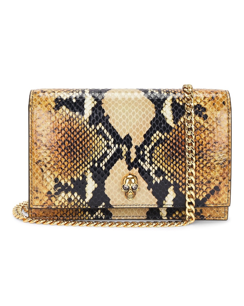 

Маленькая сумка с черепом Mcqueen, Brown & Gold