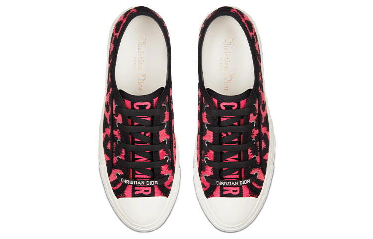 Кроссовки Walk"n"Skateboarding женские низкие черные/розовые/белые Dior — фото 4