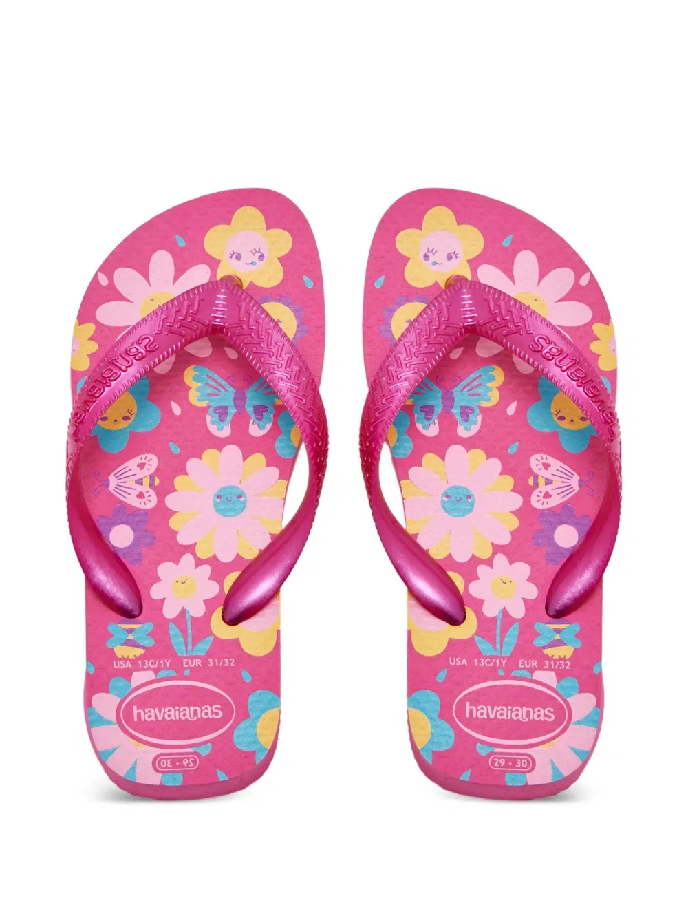Шлепанцы с цветочным принтом Havaianas Kids, розовый — фото 3