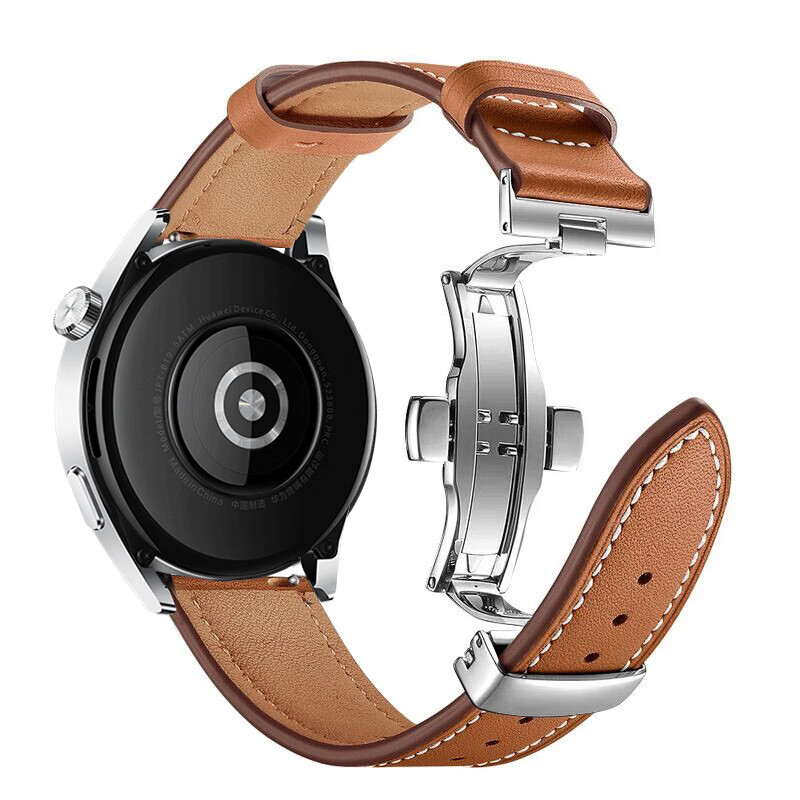 

CHENSONG Часы Watch Band Huawei Compatibility Leather, Pana butterfly buckle belt - brown silver buckle