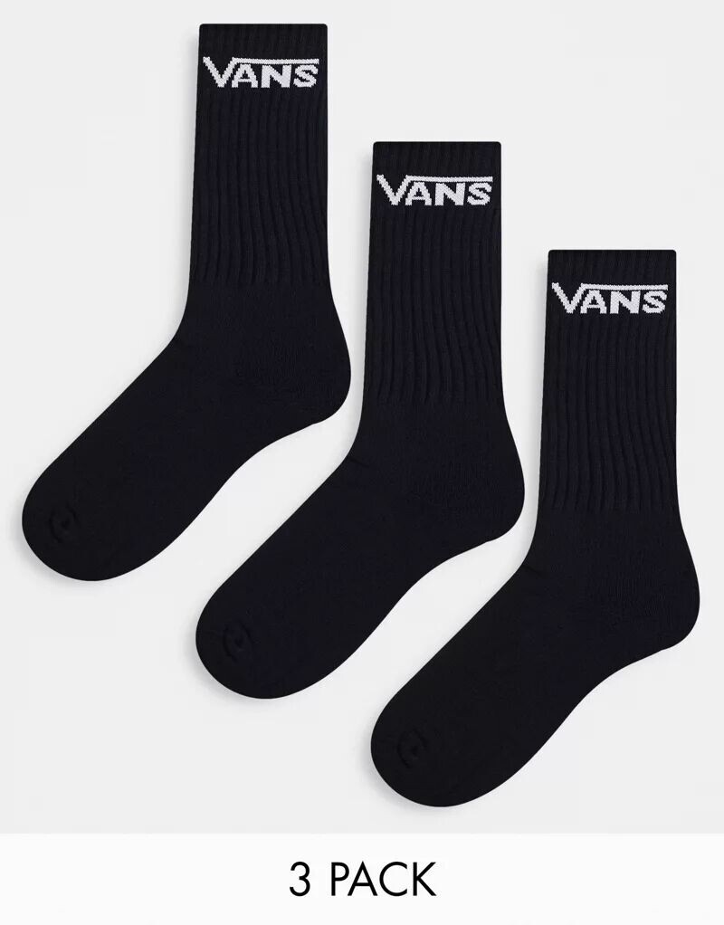 

Набор из трех черных носков Vans Classic, Черный, Набор из трех черных носков Vans Classic