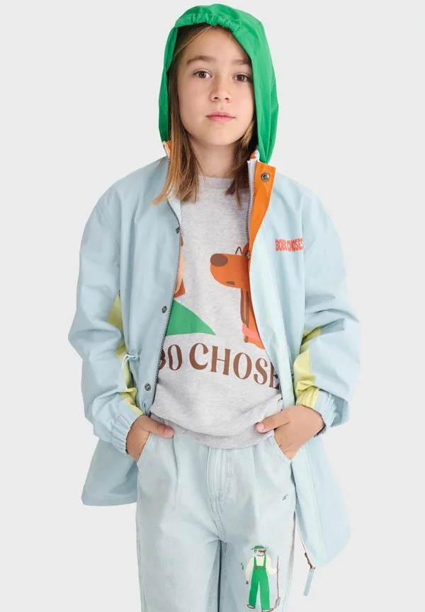 Мягкая водонепроницаемая куртка с цветовыми блоками Bobo Choses, Light Blue — фото 3