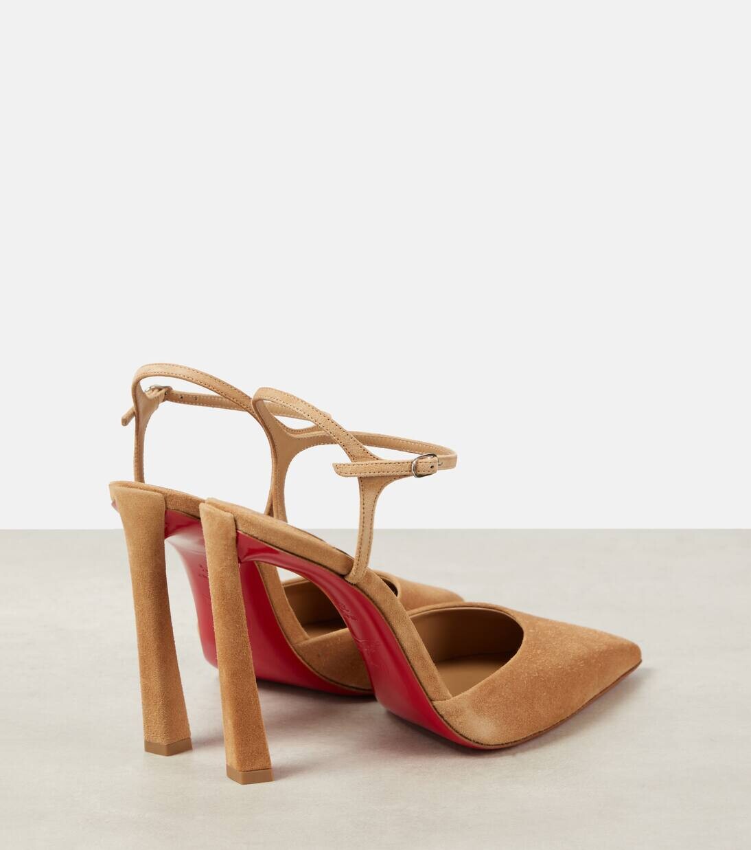 Туфли-лодочки Condora Riviera 100 из замши с открытой пяткой Christian Louboutin, цвет lionne/lin lionne — фото 2