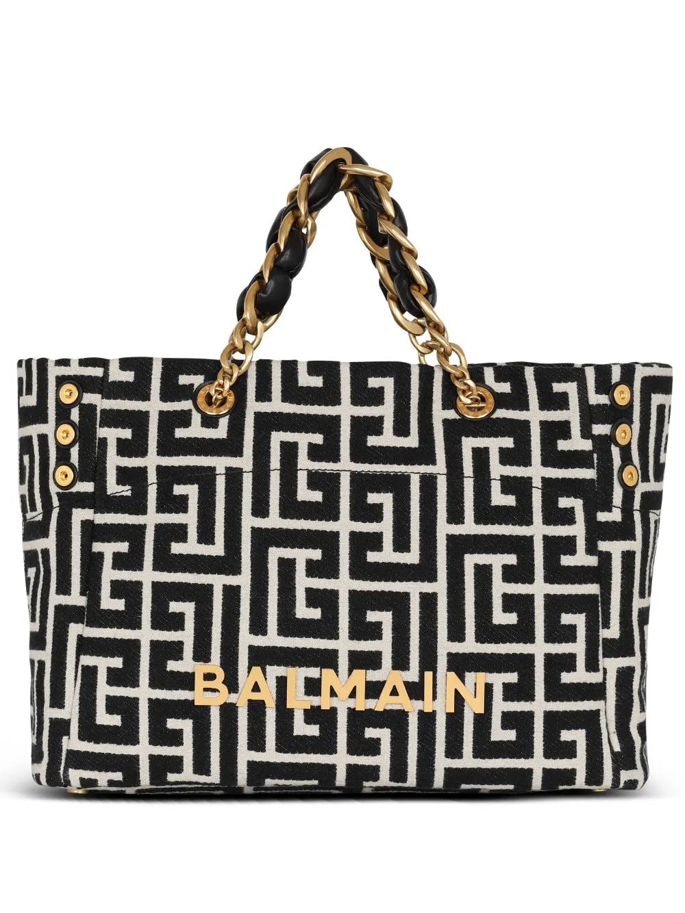 

Сумка-тоут с логотипом BALMAIN, черный