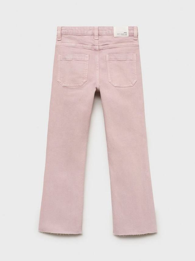 Детские джинсы с заклепками и рваными краями клеш Mango, Lt-pastel Purple — фото 3