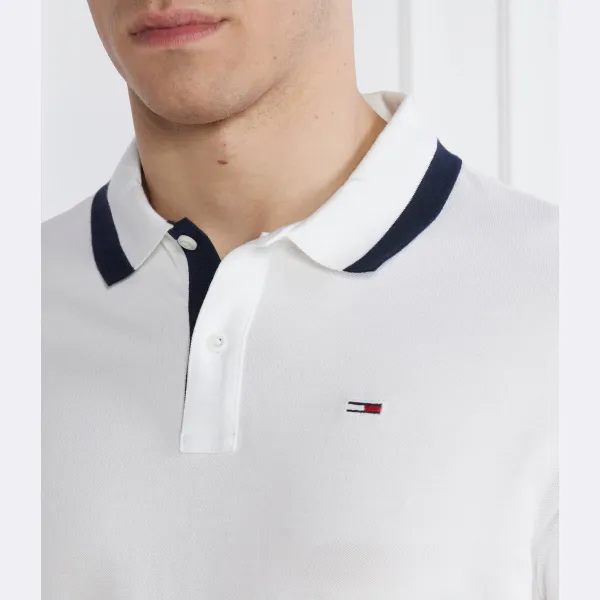 Рубашка поло стандартного кроя с однотонными краями Tjm reg Tommy Hilfiger, белый — фото 4