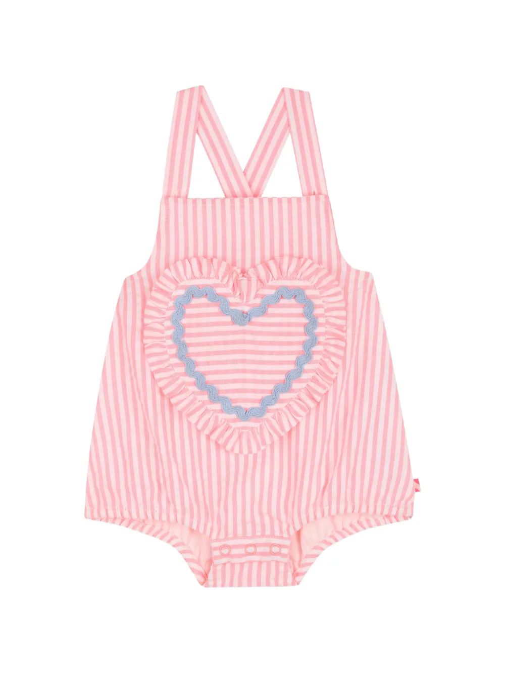 

Полосатый купальник с оборками Billieblush, розовый