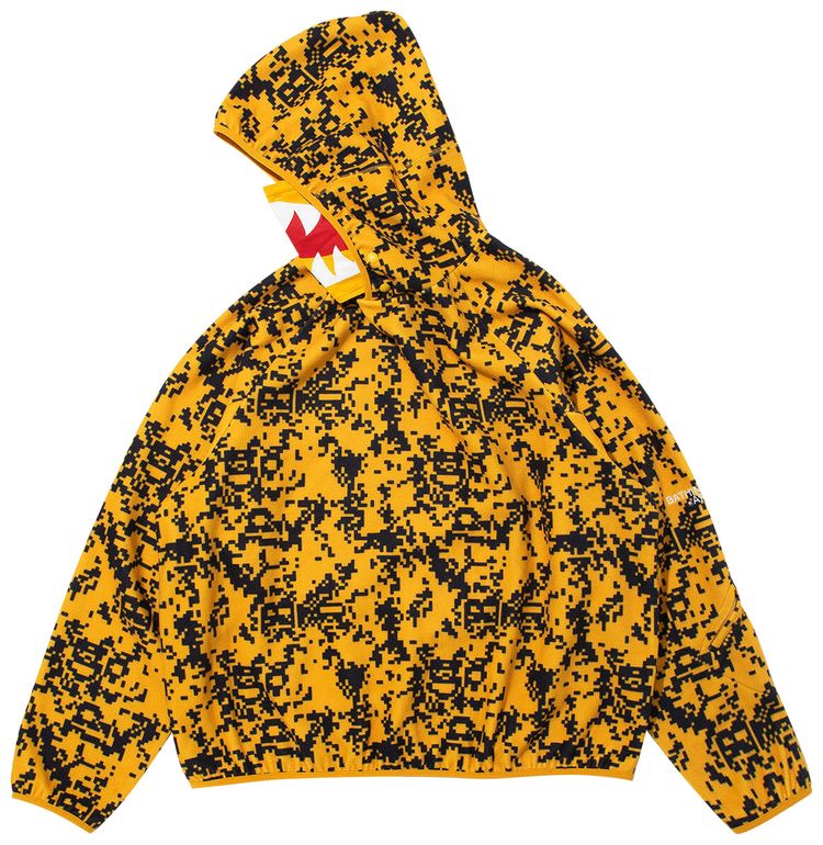 

Худи BAPE x Kazuki Pixelate Camo Shark Relaxed Fit Pullover Hoodie, желтый