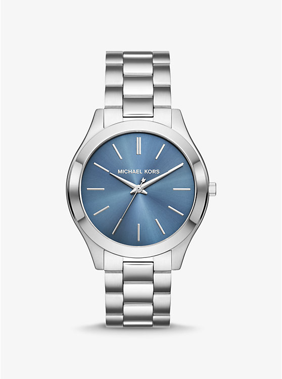 

Крупные часы Aspyn серебристого цвета Michael Kors, голубой