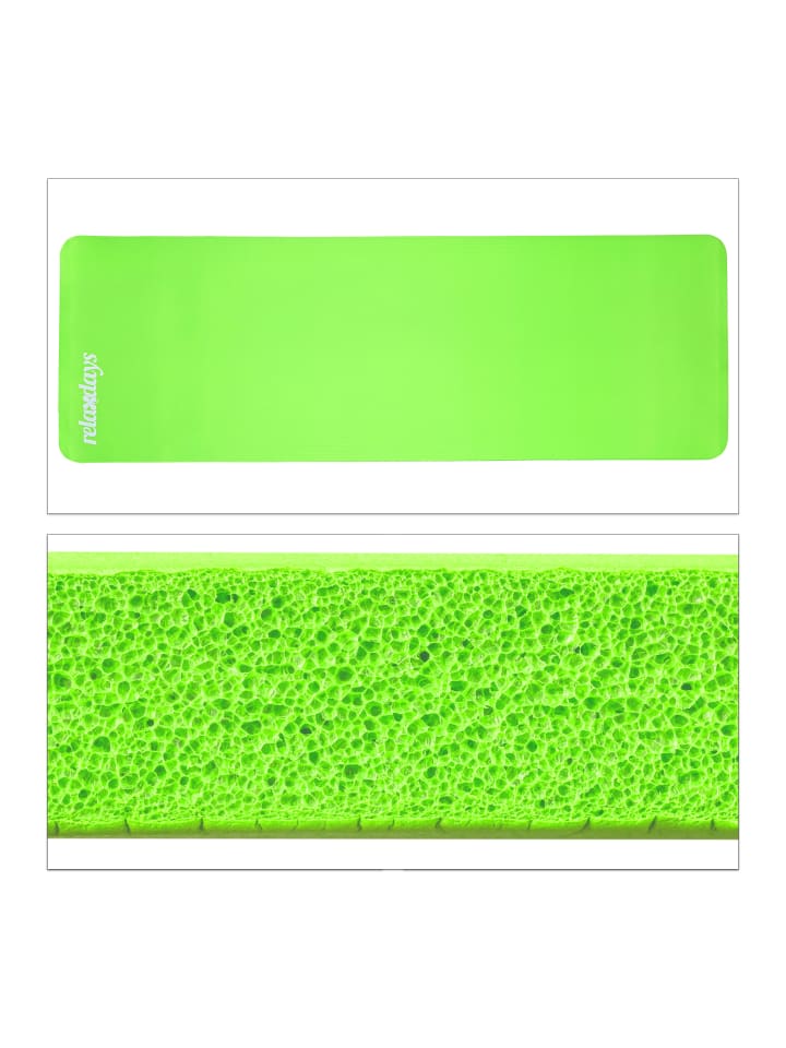 

Relaxdays 2 коврика для йоги зеленого цвета - (Ш)60 x (В)1 x (Г)180 см