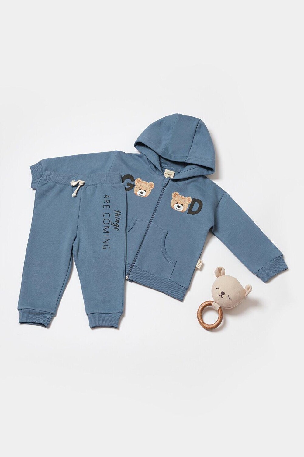 

Куртка и брюки с капюшоном BabyCosy Organic Wear, синий