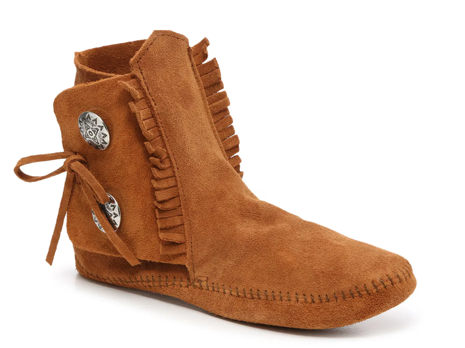

Тапочки Two Button Softsole Bootie Slipper Minnetonka, цвет cognac
