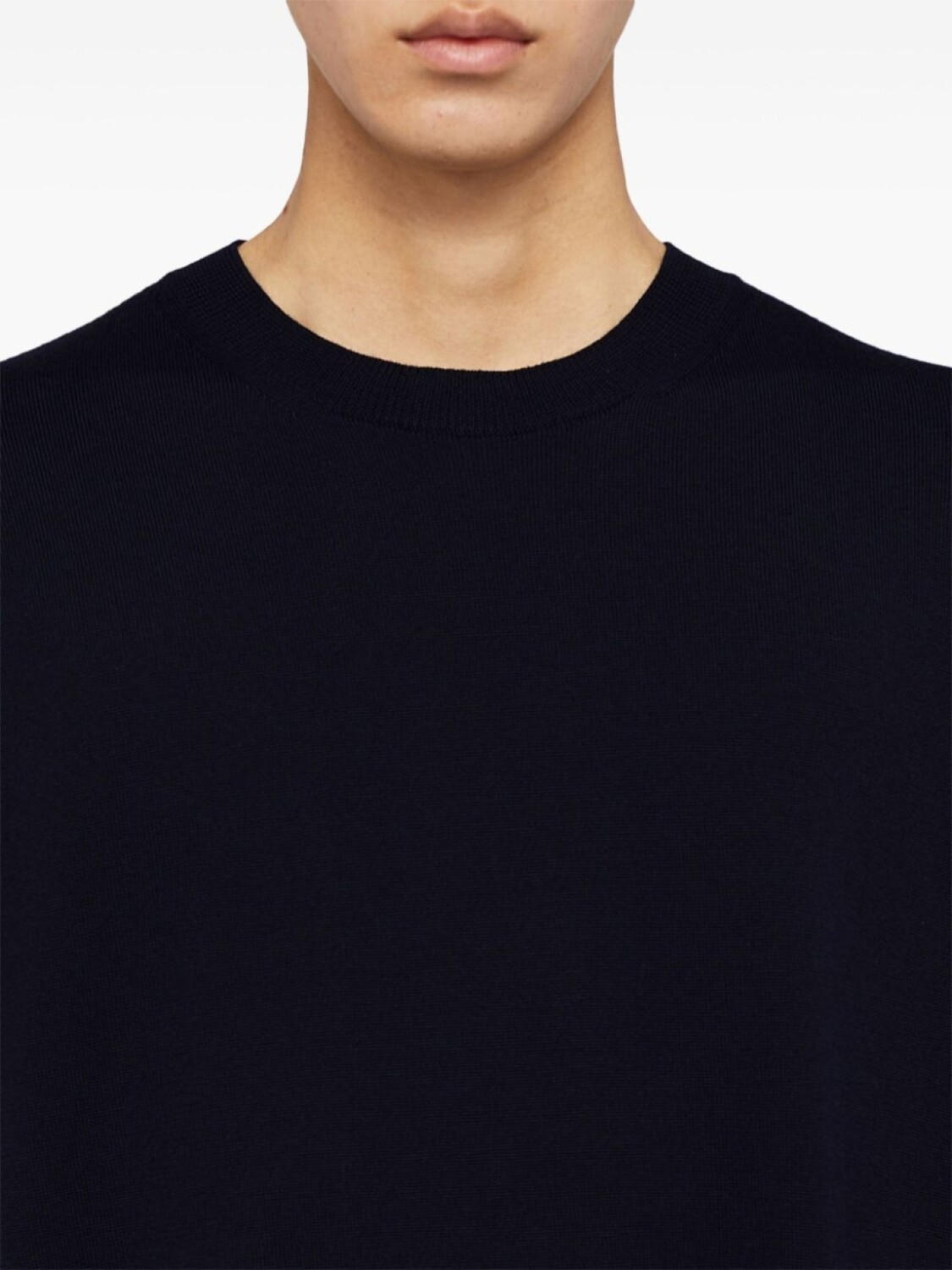 Шерстяная футболка с круглым вырезом Jil Sander, синий — фото 2