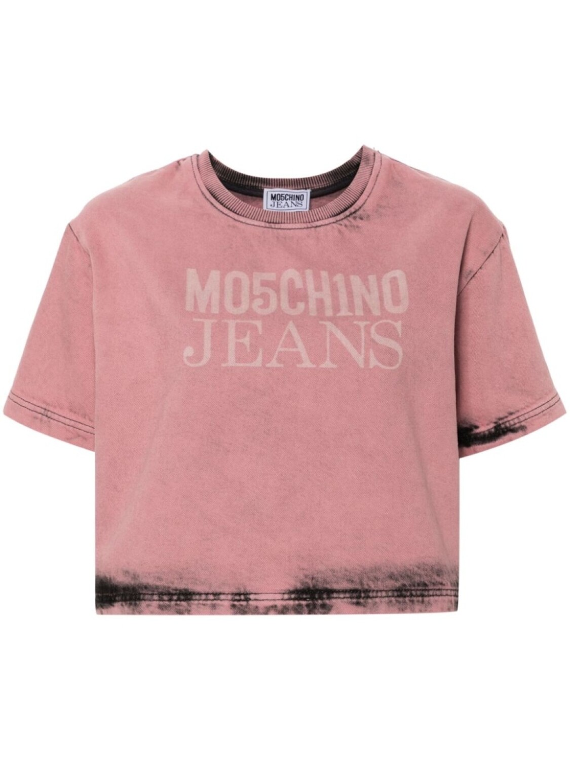 

MOSCHINO JEANS укороченный джинсовый топ с логотипом, розовый