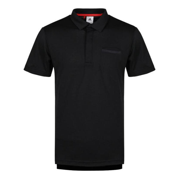 

Футболка adidas Solid Color Athleisure Casual Sports Short Sleeve Polo Shirt Black, черный