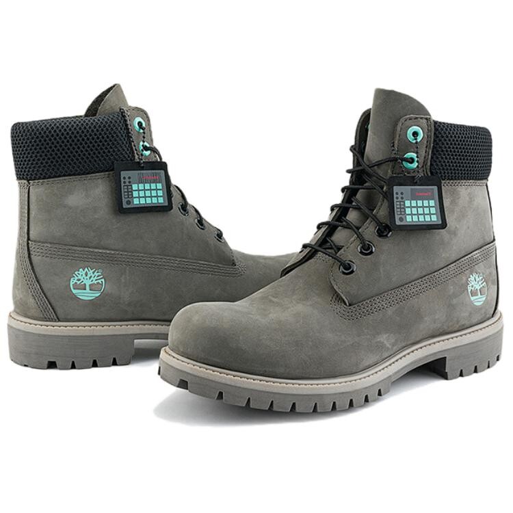 Мужские ботинки Timberland с контрастными деталями, серый/голубой — фото 4