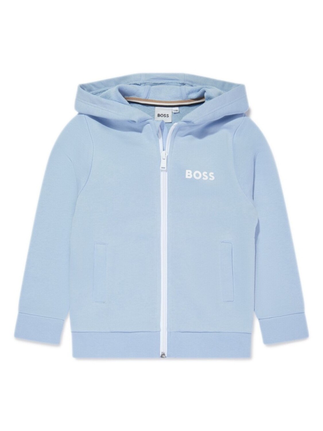 

BOSS Kidswear худи на молнии с логотипом, синий