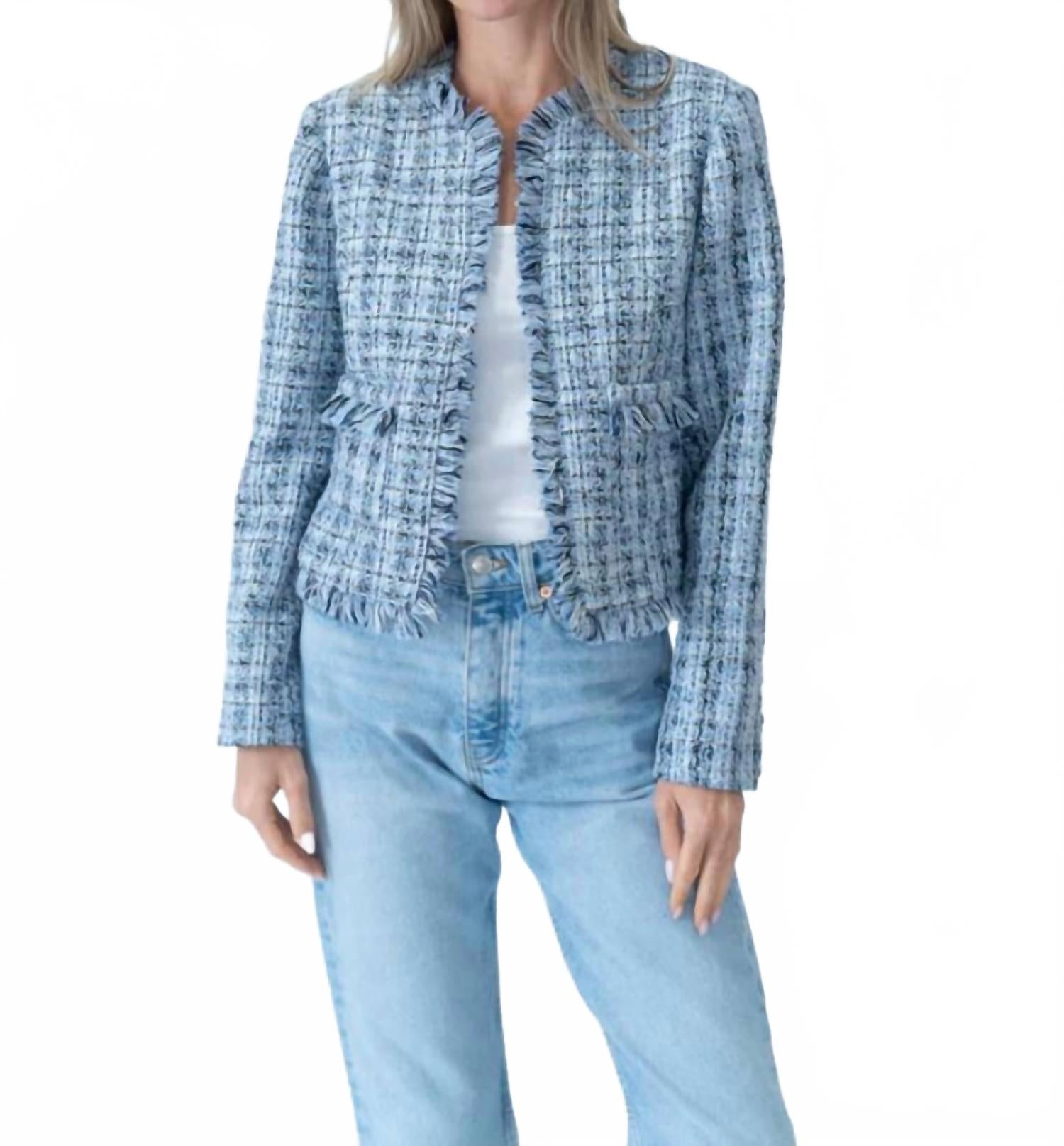 

Коллинз синий многоцветный блейзер с длинным рукавом SIX/FIFTY