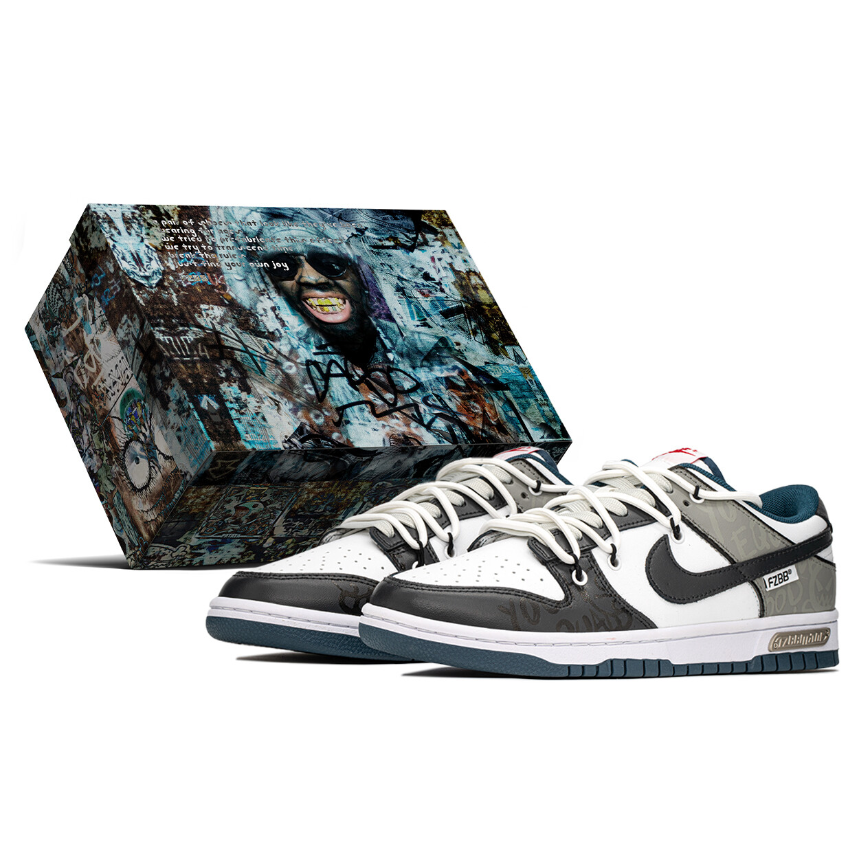

Кроссовки Nike Dunk Skateboarding Shoes Men Low-top Black/grey, черный/серый