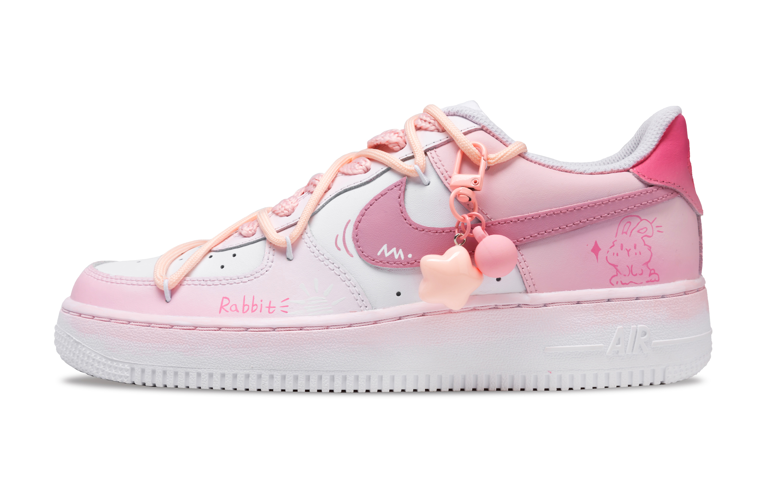 Nike Кроссовки для скейтбординга Air Force 1 Pink Wish с противоскользящим износостойким верхом, унисекс, розовые