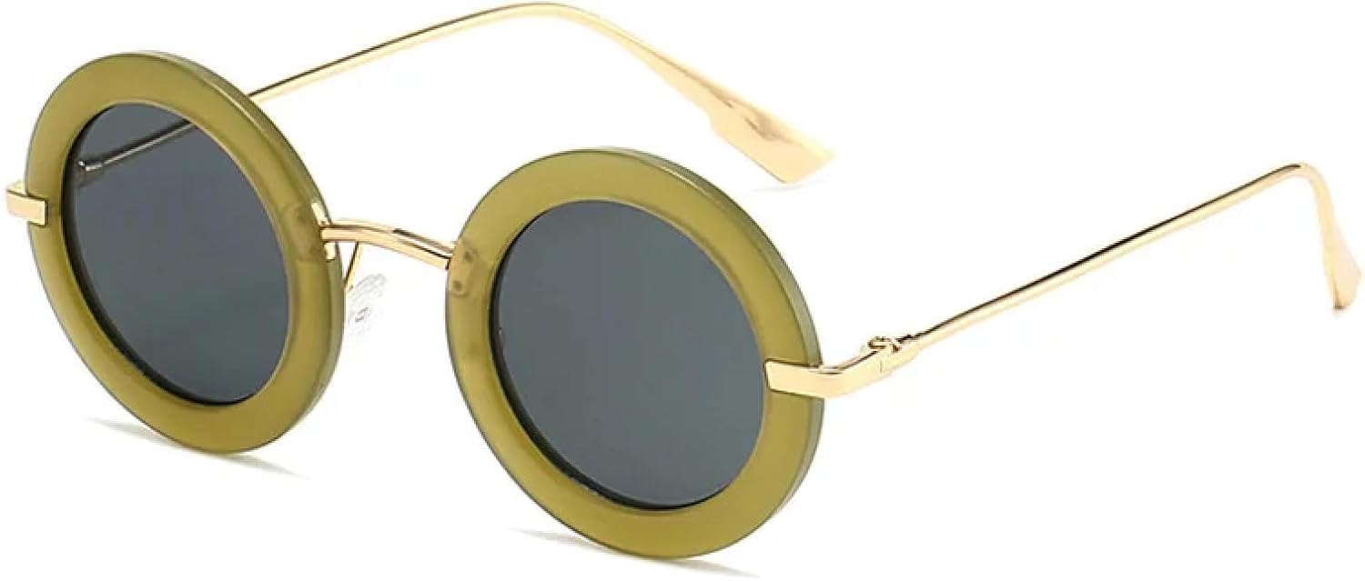 

Солнцезащитные очки с защитой от УФ-излучения UV400 | Круглые, в стиле панк | Для женщин и мужчин | Для занятий спортом на открытом воздухе и вождения DSVIGF, Green-black