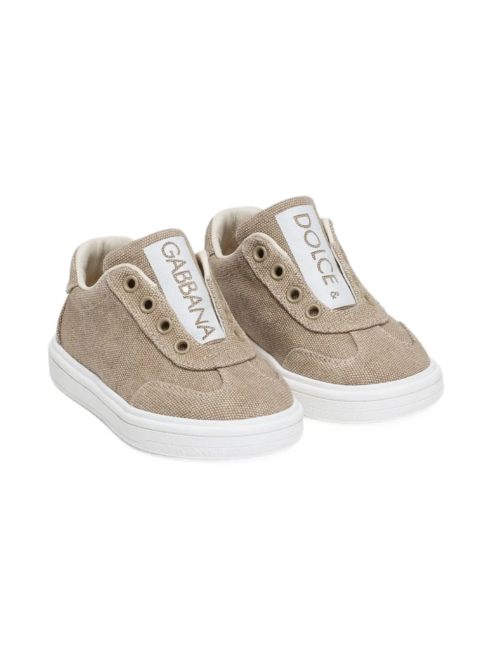 

Слипоны с логотипом Dolce & Gabbana Kids, нейтральный