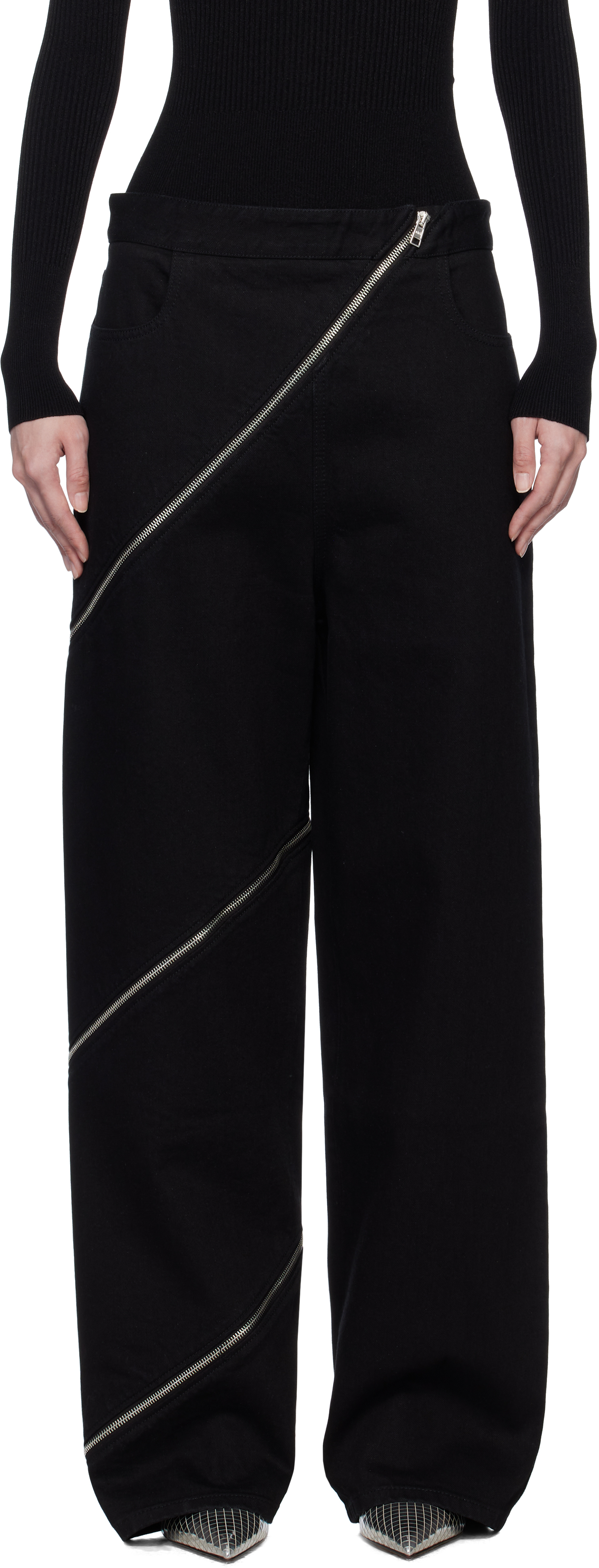 

Черные спиральные джинсы ALAÏA