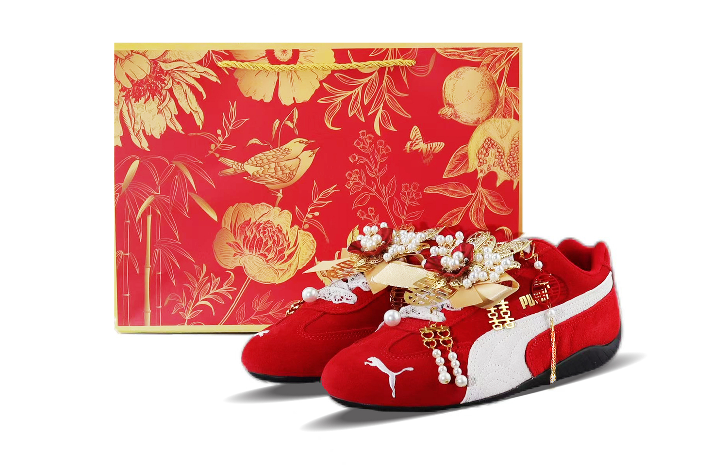 

Speedcat Go облегченные низкие повседневные кроссовки Unisex Gold PUMA, красный