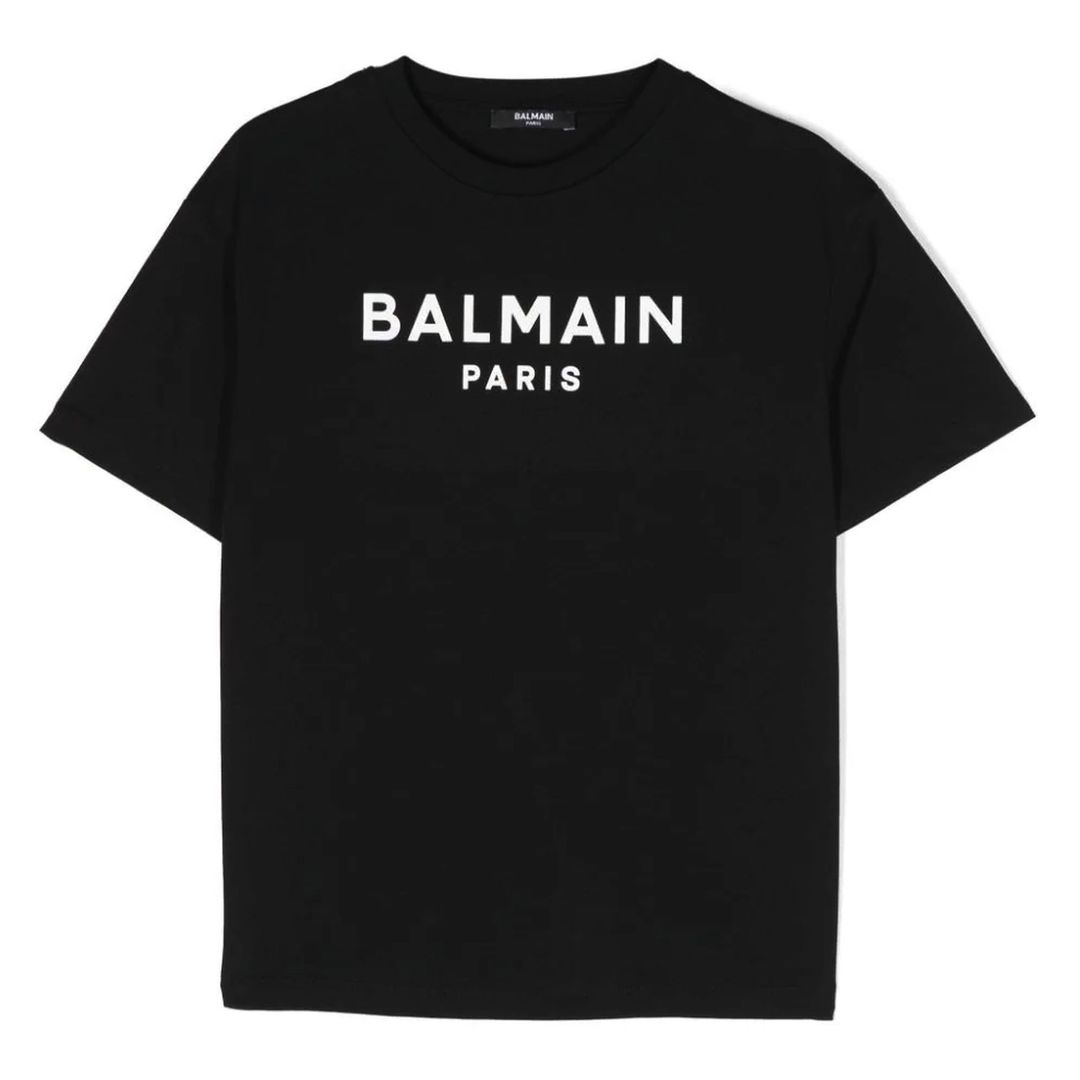 

Черная футболка с логотипом Balmain
